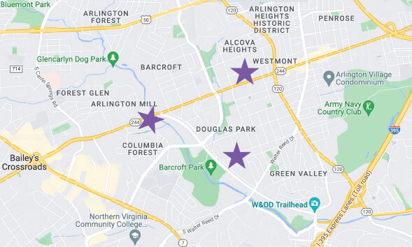 location-map-no-markers Map of Aspire after school centers in Arlington VA